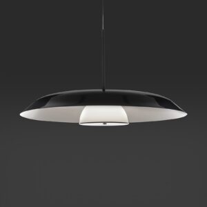 Oluce Żyrandol LED Iride Ø 85 cm czarny metal szkło