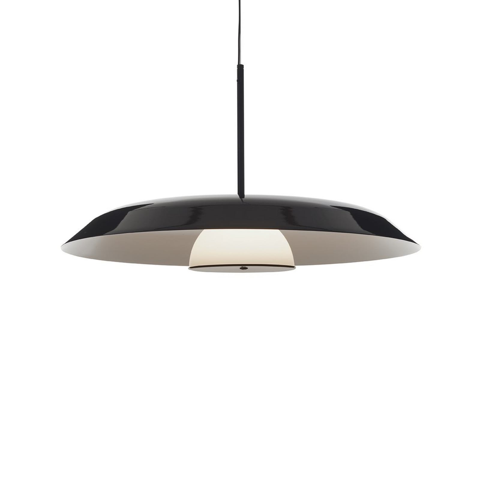 Oluce Żyrandol LED Iride Ø 85 cm czarny metal szkło
