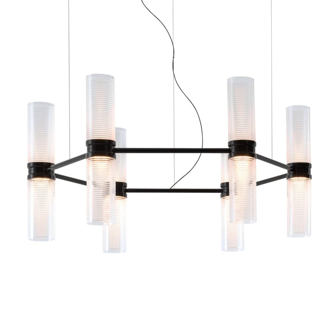 Żyrandol LED Artemide Zephyr Exagonal czarna, Ø 77 cm
