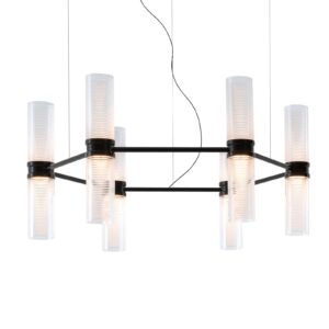 Żyrandol LED Artemide Zephyr Exagonal czarna, Ø 77 cm