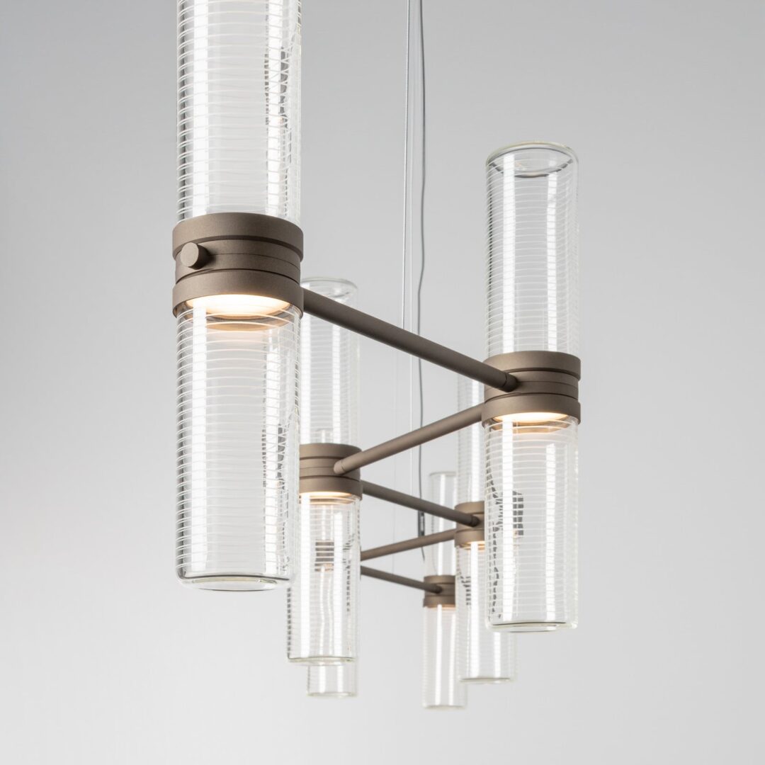 Żyrandol LED Artemide Zephyr Linear brązowa 160 cm aplikacja