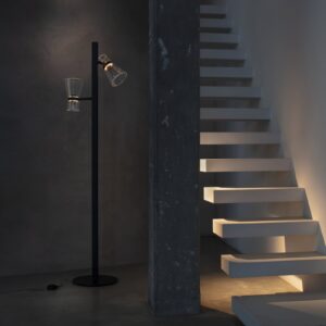 Lampa stojąca LED Flos Nocturne F2 Cone czarna 2-punktowa 206 cm