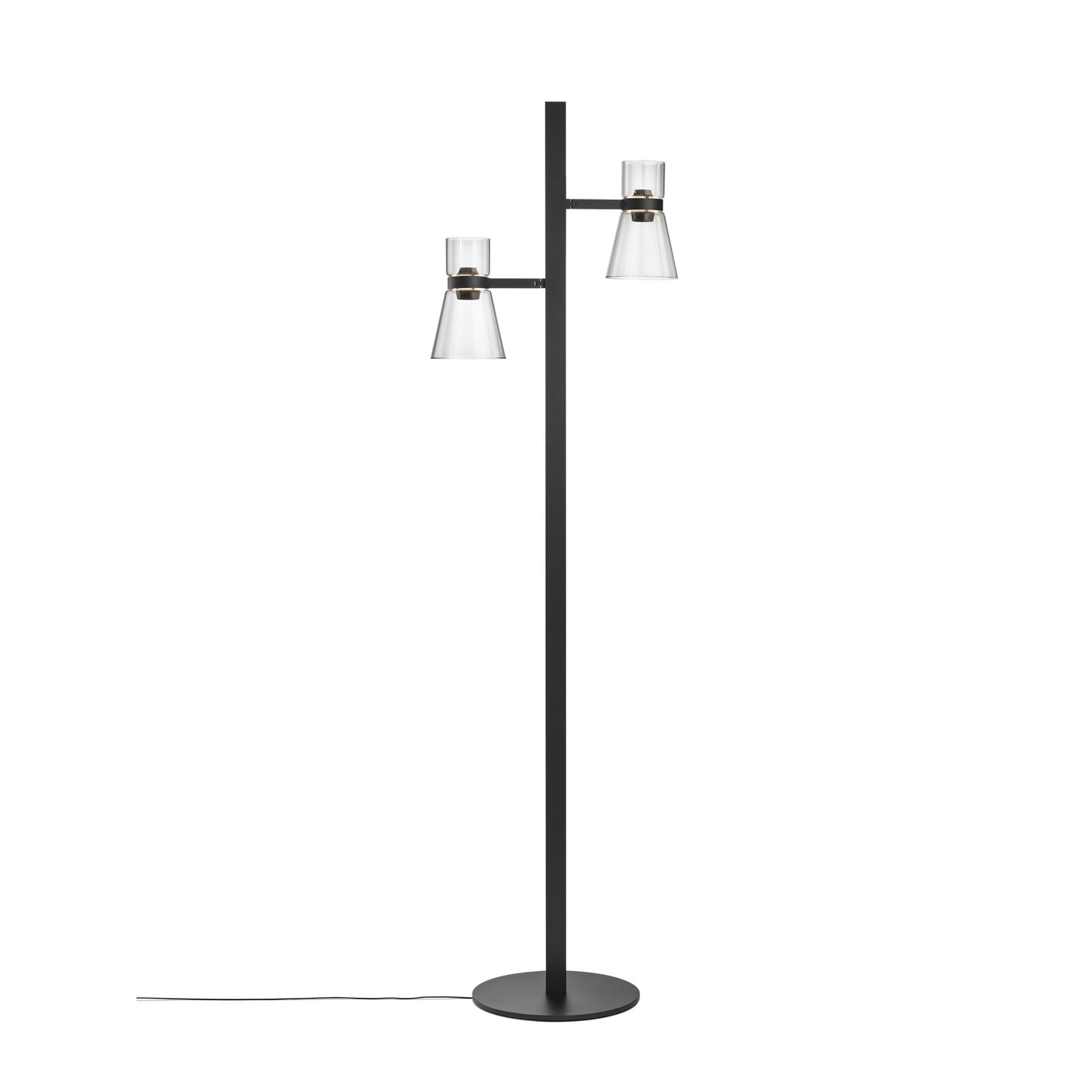 Lampa stojąca LED Flos Nocturne F2 Cone czarna 2-punktowa 206 cm