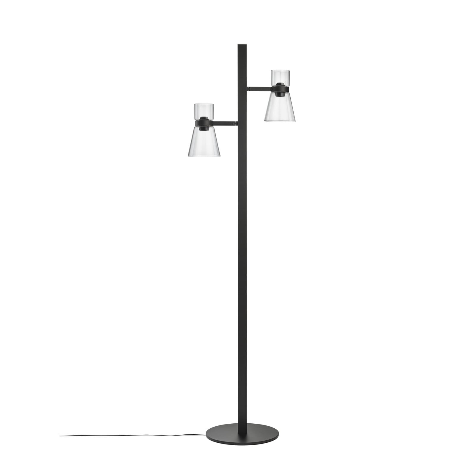 Lampa stojąca LED Flos Nocturne F2 Cone czarna 2-punktowa 206 cm