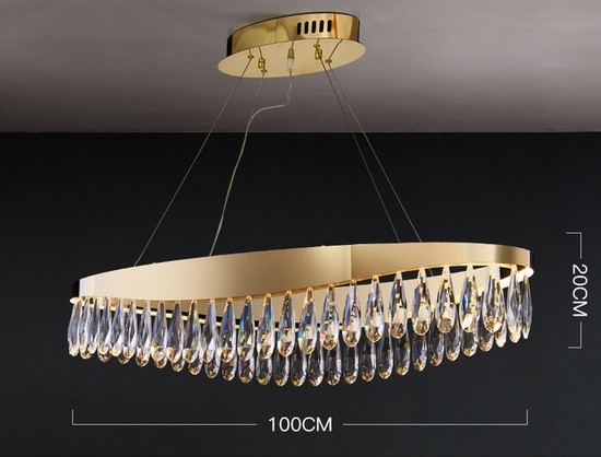 Nowoczesna Lampa Wisząca Drop Żyrandol Złoty Glamour - obrazek 13