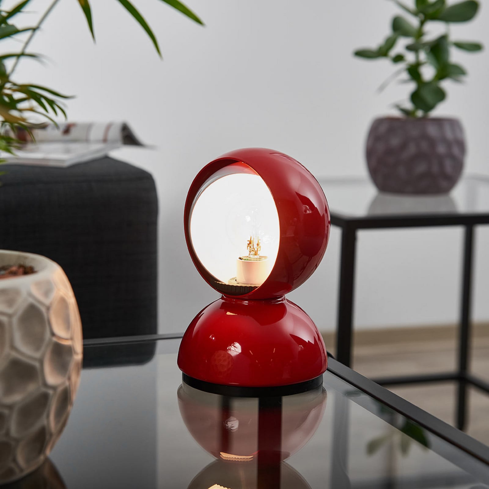 Artemide Eclisse lampa stołowa czerwona