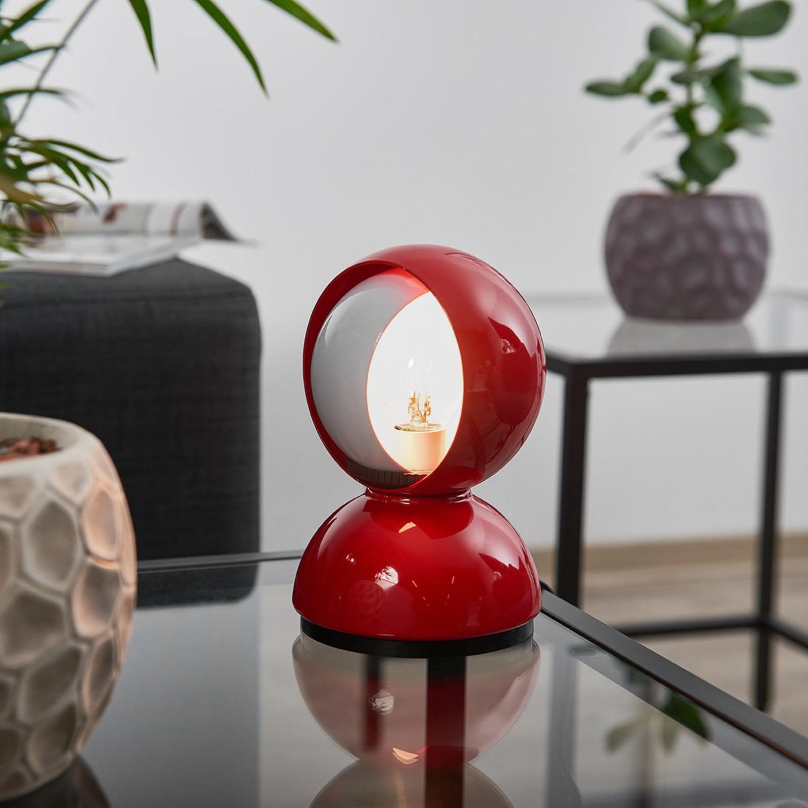 Artemide Eclisse lampa stołowa czerwona