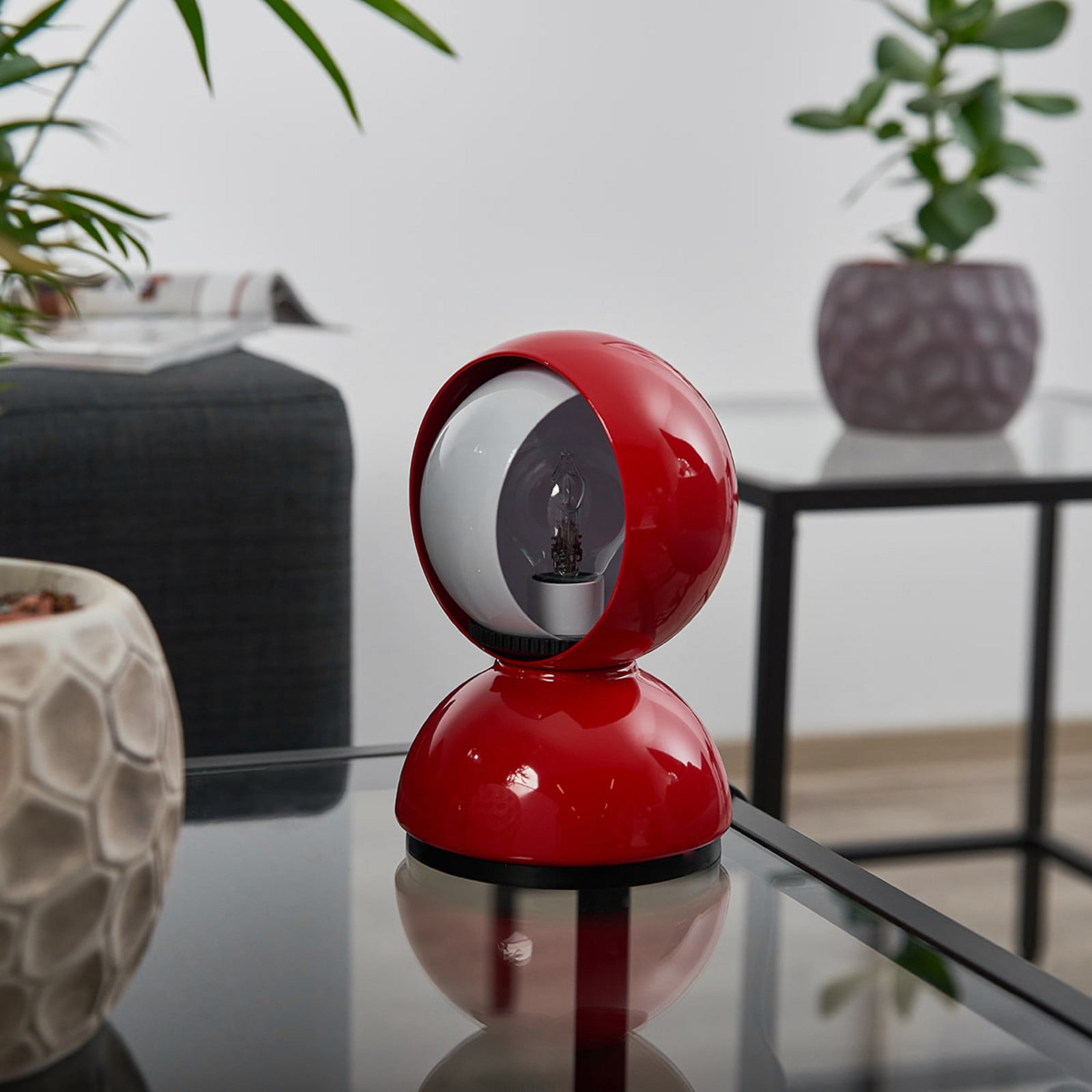 Artemide Eclisse lampa stołowa czerwona