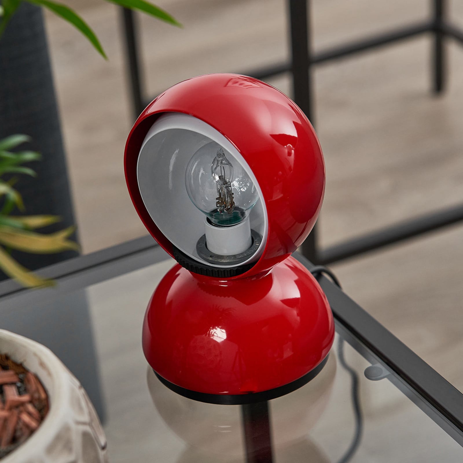 Artemide Eclisse lampa stołowa czerwona