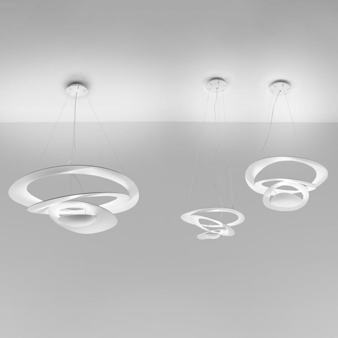 Designerska lampa wisząca LED Pirce Micro biała
