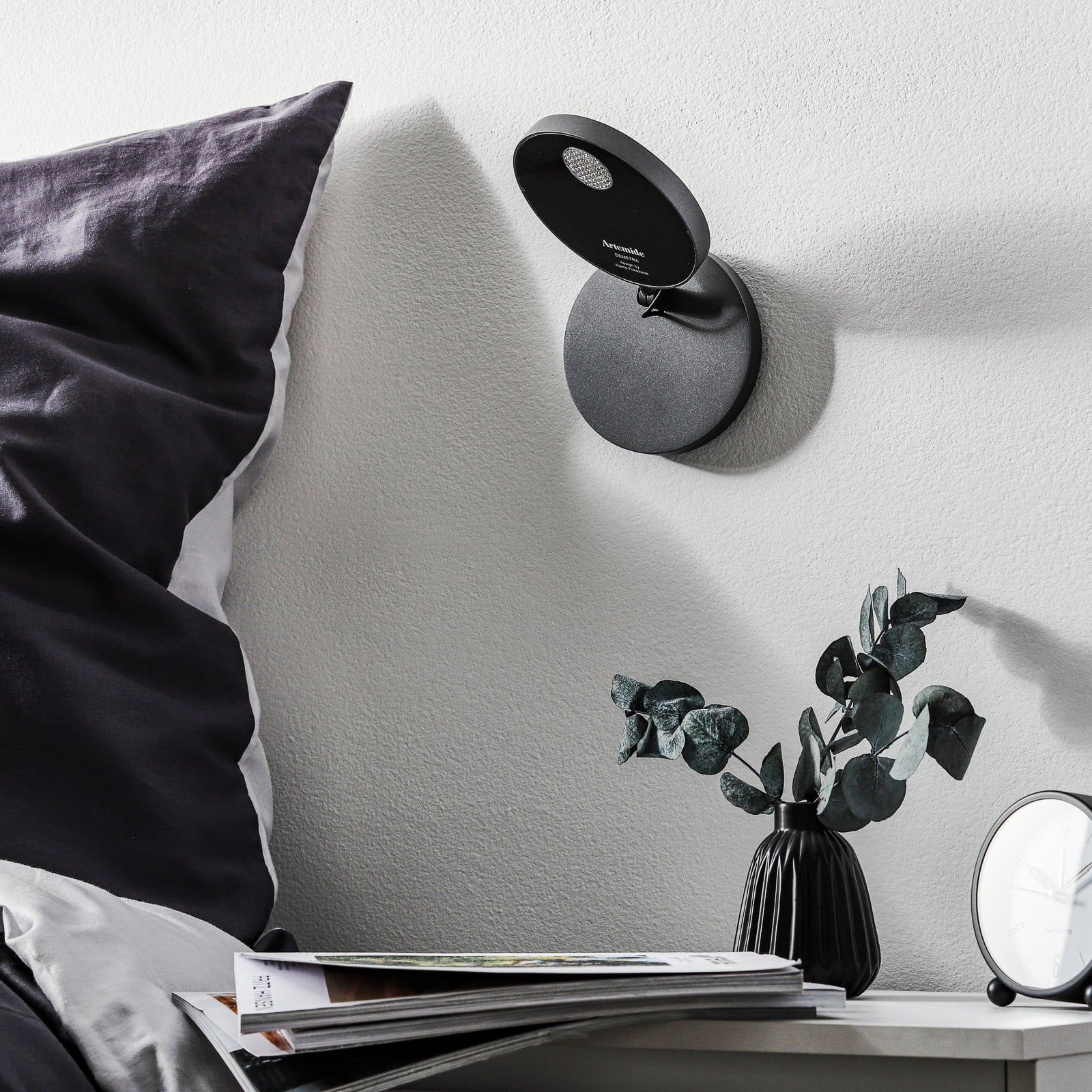 Lampa Ścienna Artemide Demetra Kinkiet LED ściemnialny 2700K szary