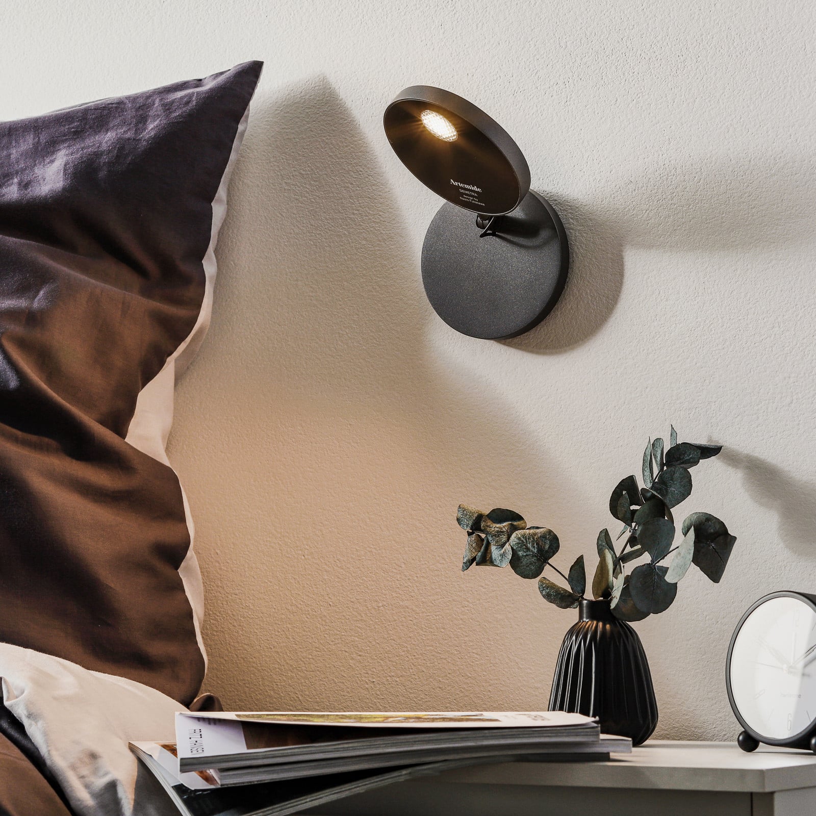Lampa Ścienna Artemide Demetra Kinkiet LED ściemnialny 2700K szary