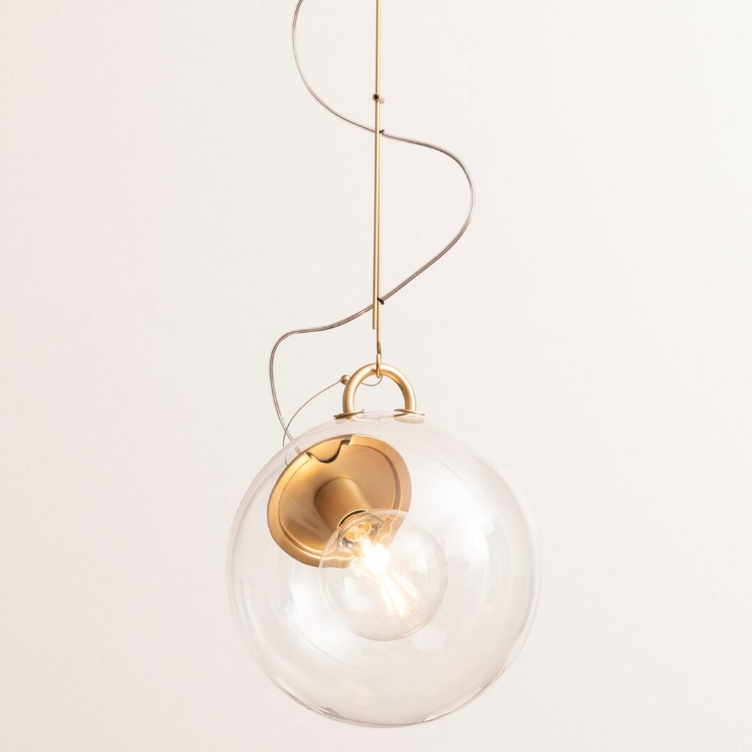 Artemide Miconos szklana lampa wisząca mosiądz