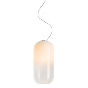 Artemide Gople szklana lampa wisząca biała/srebrna