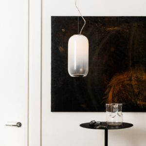 Artemide Gople Mini lampa wisząca biała/srebrna