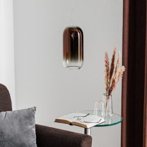 Artemide Gople Mini lampa wisząca brązowa/srebrna