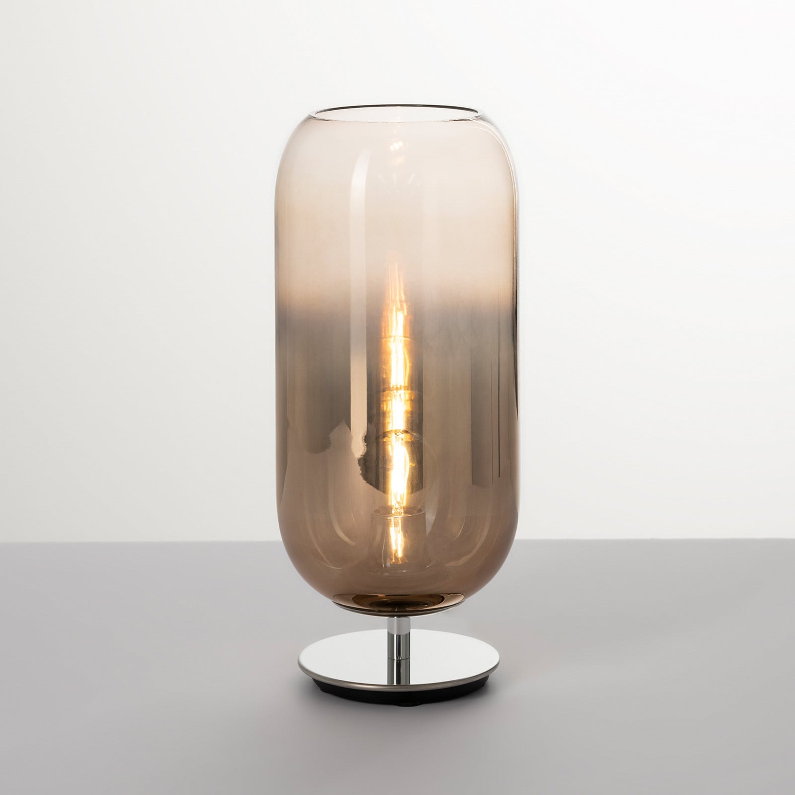 Artemide Gople Mini lampa stołowa brąz/srebrna
