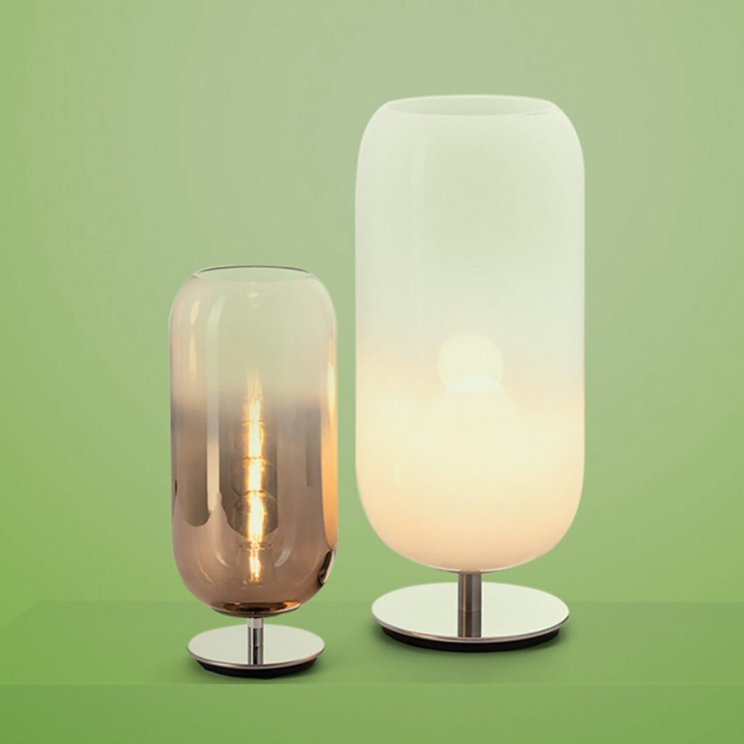 Artemide Gople Mini lampa stołowa brąz/srebrna