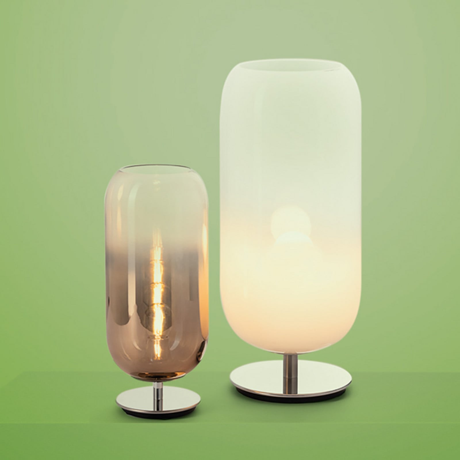 Artemide Gople Mini lampa stołowa brąz/srebrna