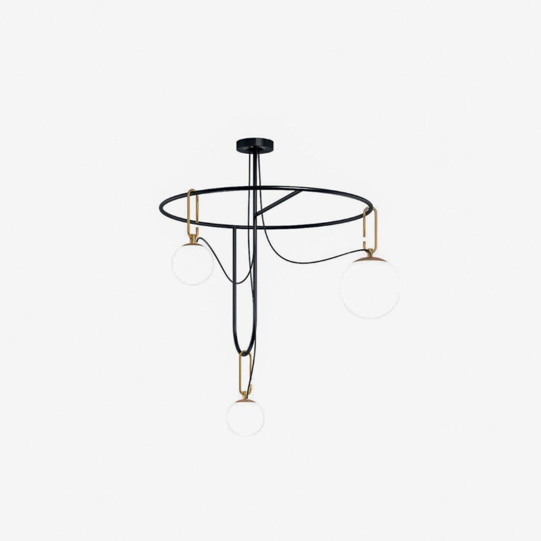 Szklana lampa wisząca Artemide nh S4 3-punktowa