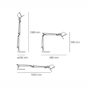 Artemide Tolomeo Mini lampa stołowa stopa 3000 K