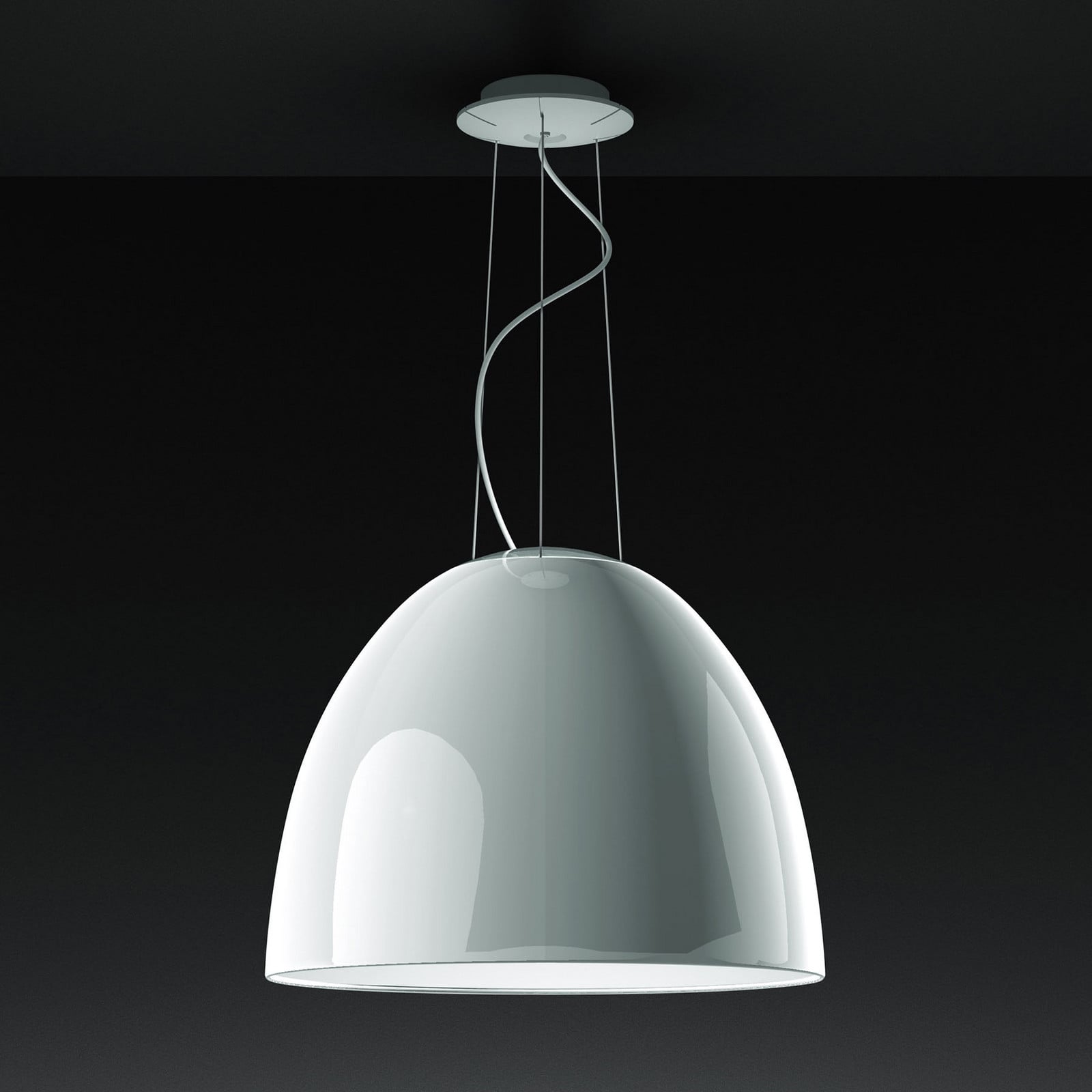 Artemide Nur Gloss lampa wisząca biała błyszcząca