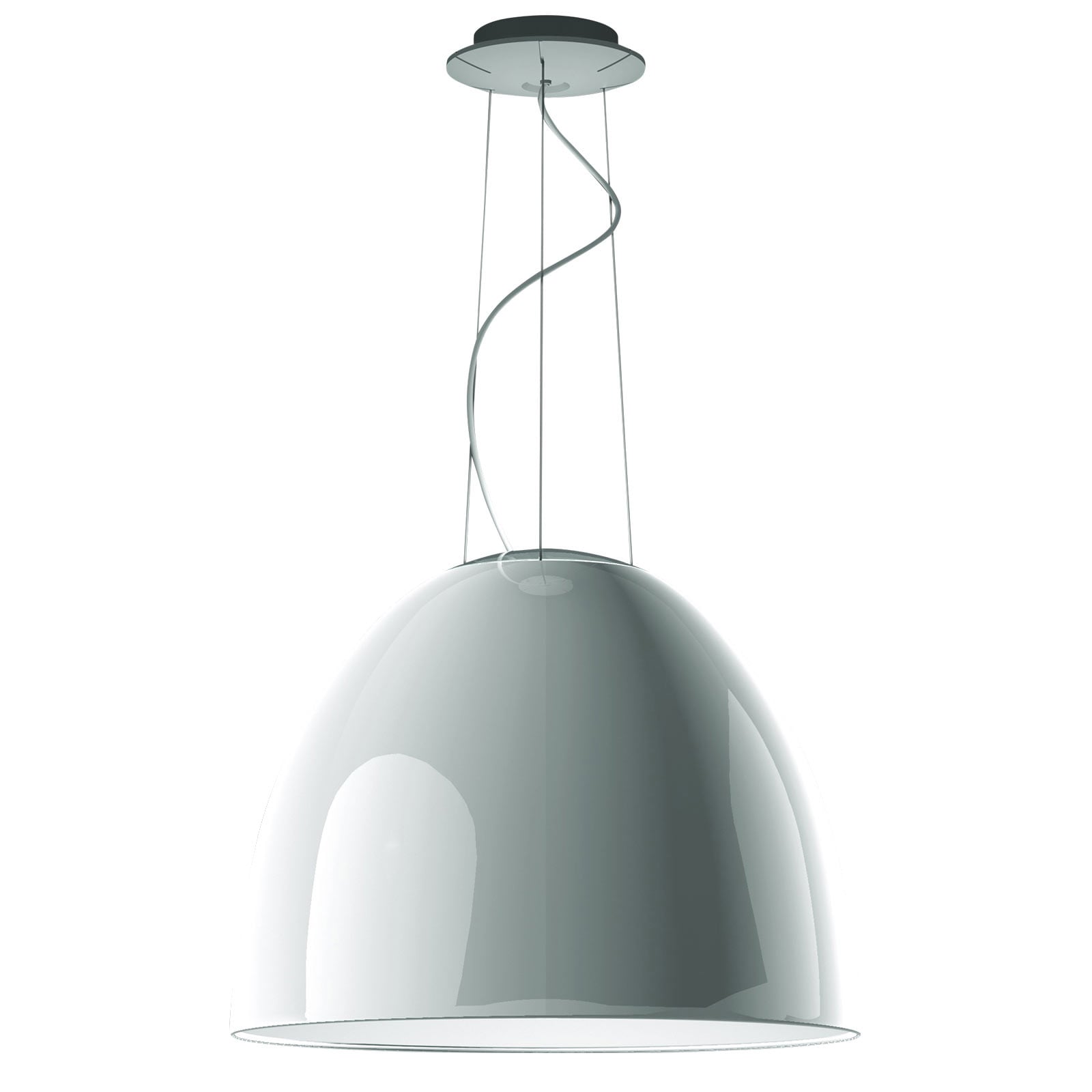 Artemide Nur Gloss lampa wisząca biała błyszcząca