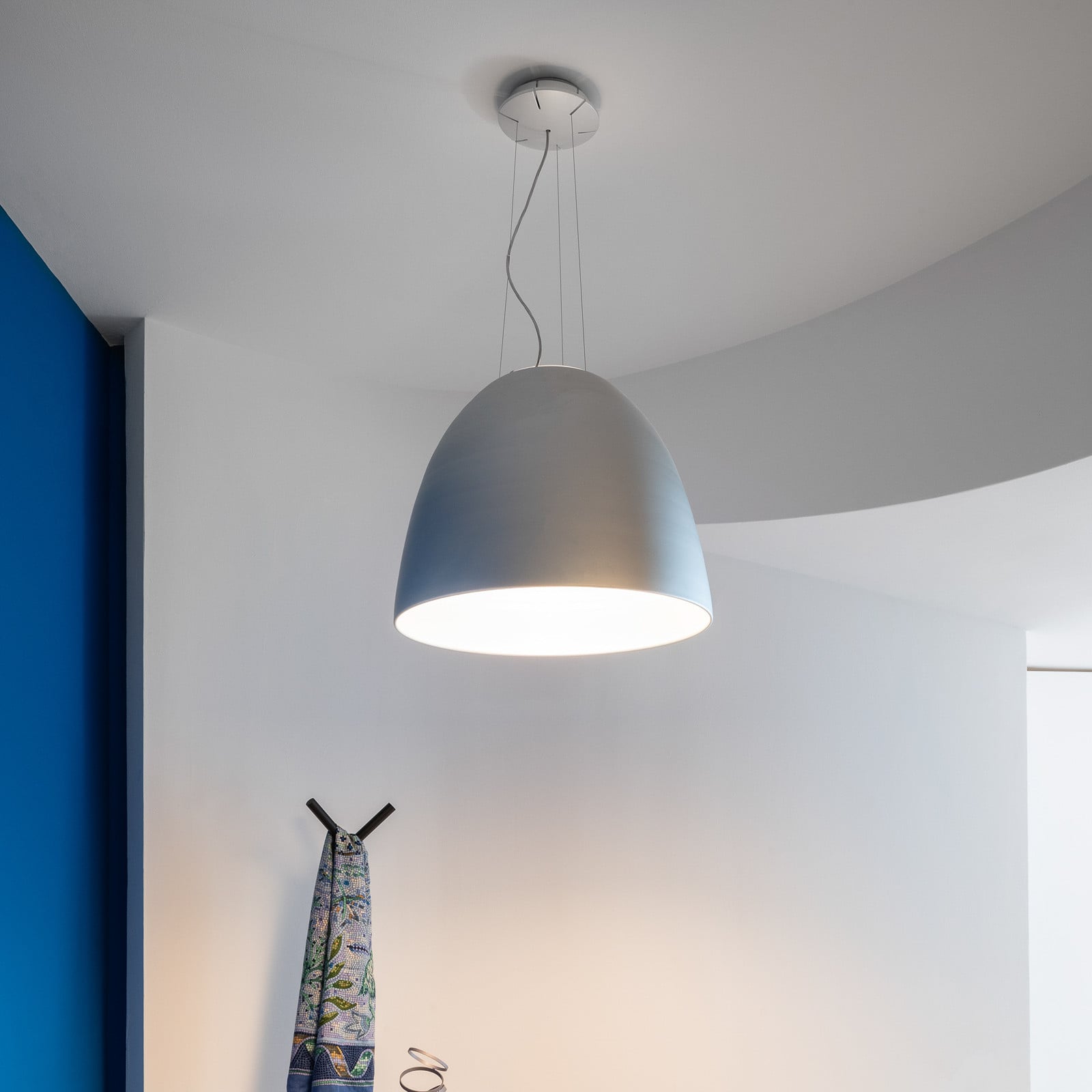 Artemide Nur App żyrandol LED metalowo-szara