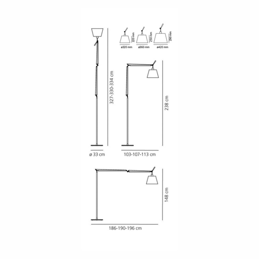 Lampa Podłogowa Artemide Tolomeo Mega LED Floor pergamin 36cm