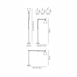 Lampa Podłogowa Artemide Tolomeo Mega LED Floor pergamin 36cm