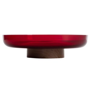 Miska Artemide Bontà czerwona Ø 26 cm szkło drewno