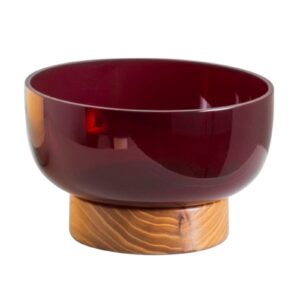 Miska Artemide Bontà czerwona Ø 18 cm szkło drewno