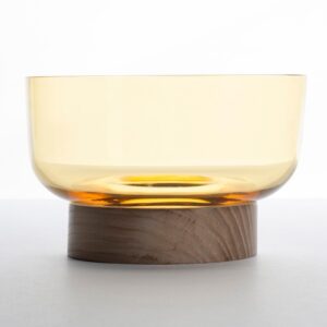 Miska Artemide Bontà żółta Ø 18 cm szkło drewno