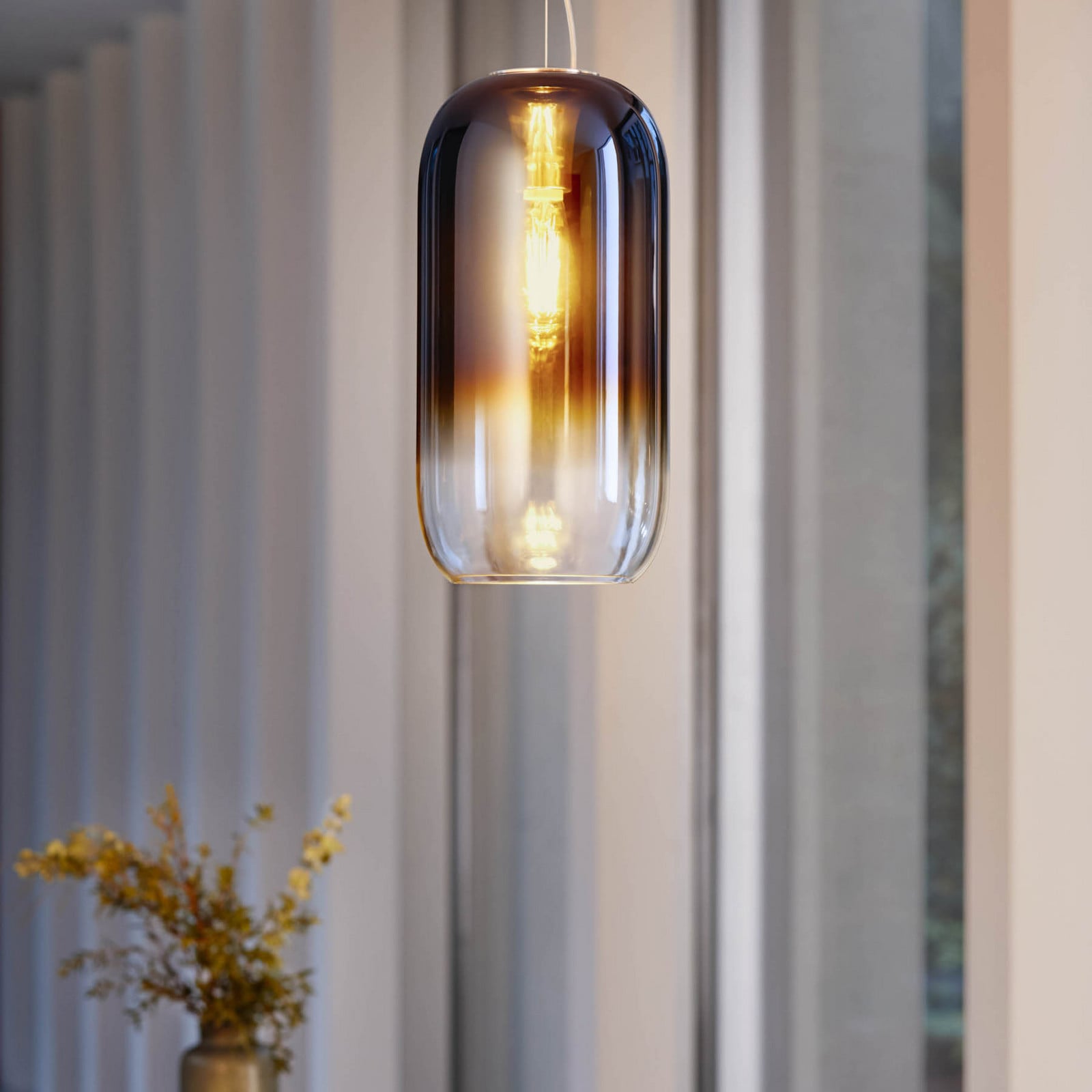 Artemide Gople Mini lampa wisząca niebieska/czarna