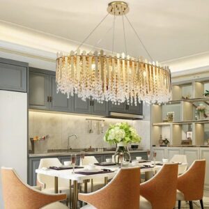 Kryształowa Lampa Wisząca Empire Żyrandol Złoty Glamour