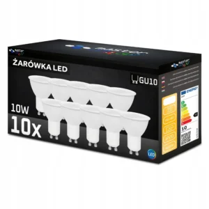 10x Żarówka LED GU10 10W biały neutralny 4000K MOCNA NIEMRUGAJĄCA PREMIUM