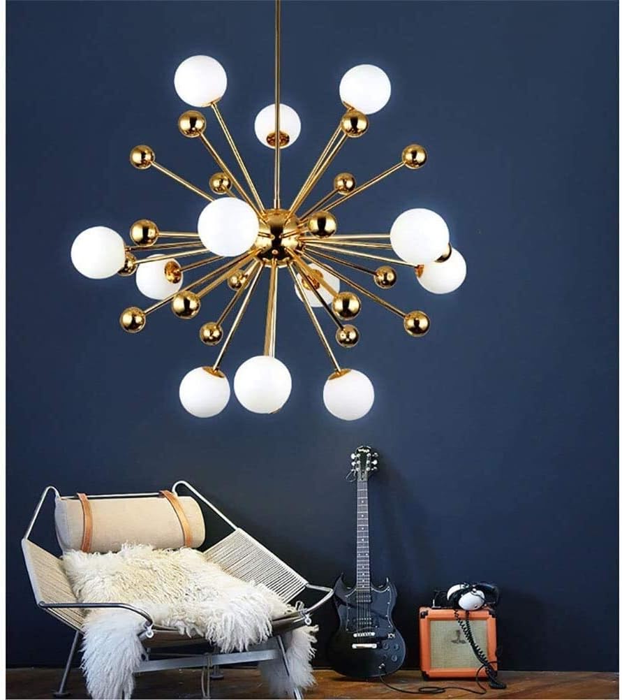 Nowoczesna Lampa Wisząca Lustre Żyrandol Złoty - obrazek 7