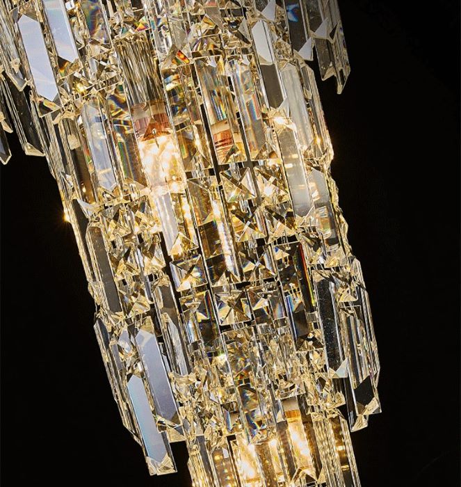 Nowoczesna Kryształowa Lampa Wisząca Luxuria Żyrandol Glamour Złoty - obrazek 11