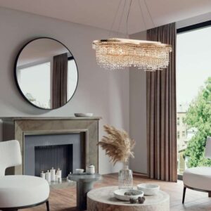 Kryształowa Lampa Wisząca Żyrandol Toils Złoty Glamour