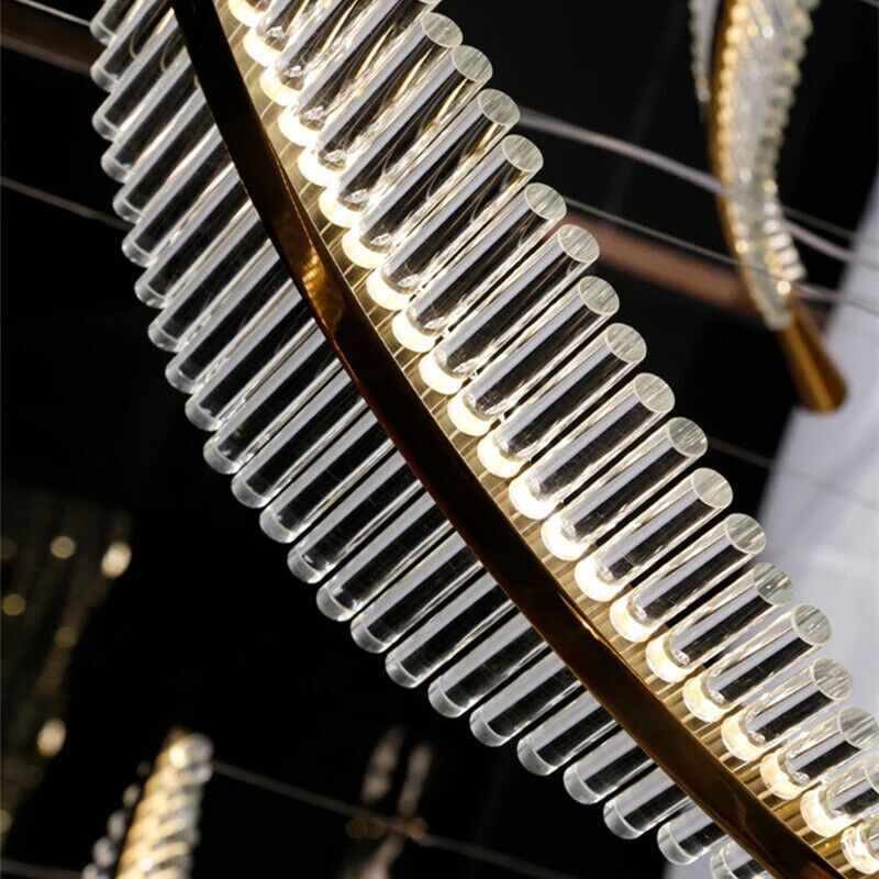 Nowoczesna Lampa Wisząca Leaf Żyrandol Złoty - obrazek 9