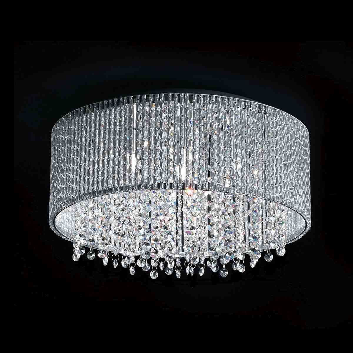 Lampa Sufitowa Plafon Anabella Glamour Srebrna