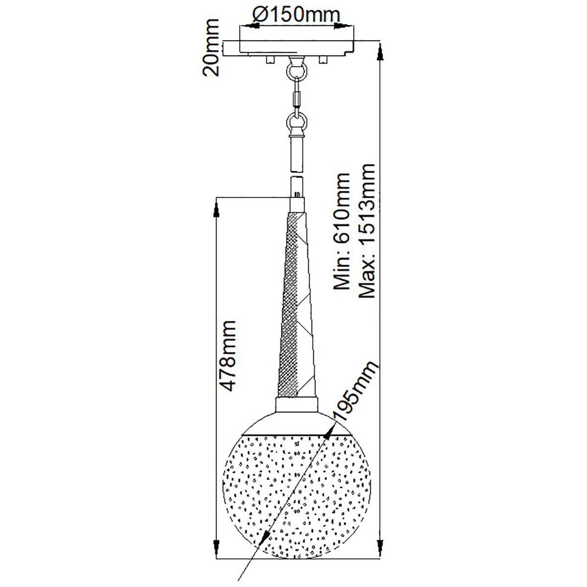 Lampa Wisząca Marilyn Szklana Kula IP44 Nikiel - obrazek 5