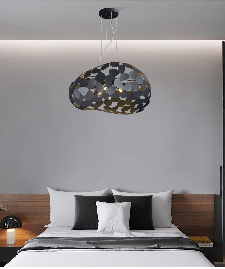 Postmodernistyczna Metalowa Lampa Wisząca Narisa Czarna