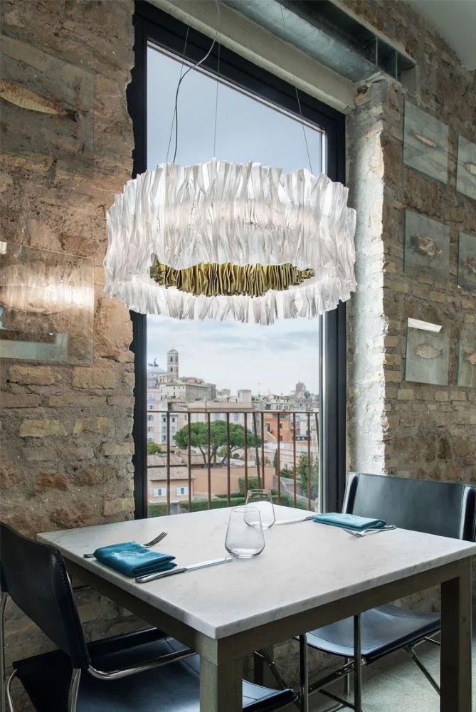 Nowoczesna Lampa Wisząca Accordeon Żyrandol Złoty Srebrny