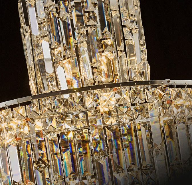 Nowoczesna Kryształowa Lampa Wisząca Luxuria Żyrandol Glamour Złoty - obrazek 10