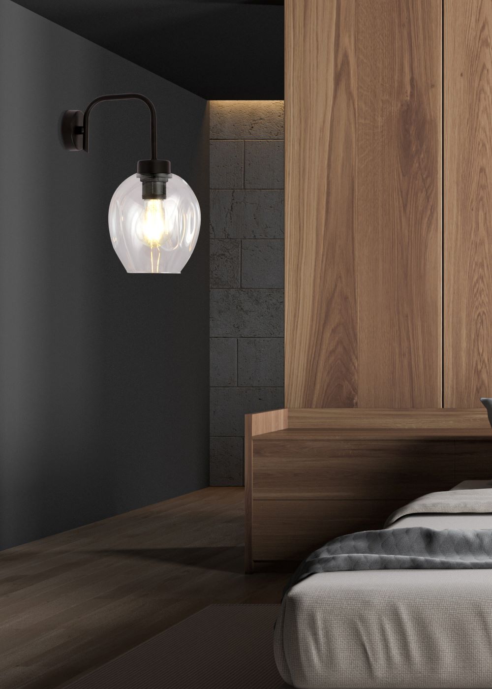 Klasyczna Lampa Ścienna Lukka Kinkiet Szklany - obrazek 11