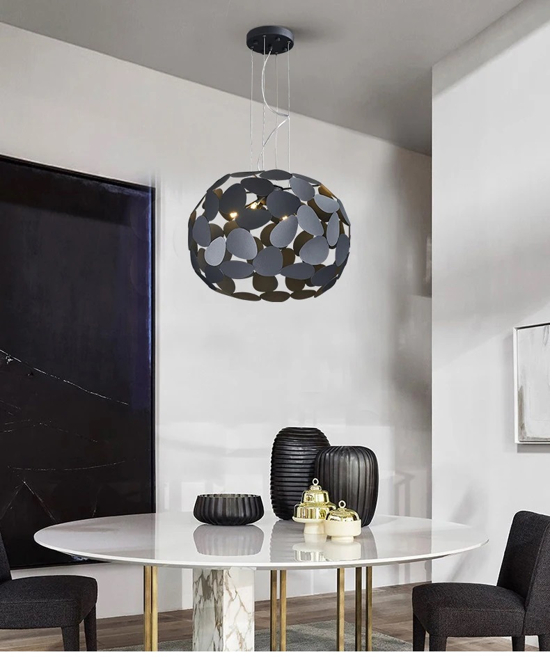 Postmodernistyczna Metalowa Lampa Wisząca Narisa Czarna - obrazek 3