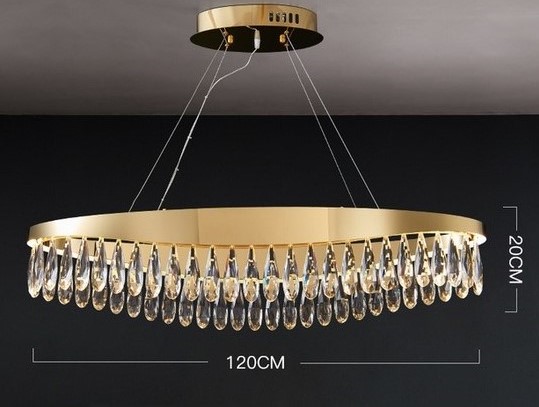 Nowoczesna Lampa Wisząca Drop Żyrandol Złoty Glamour - obrazek 14