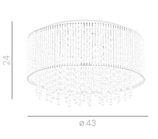 Lampa Sufitowa Plafon Anabella Glamour Srebrna - obrazek 5