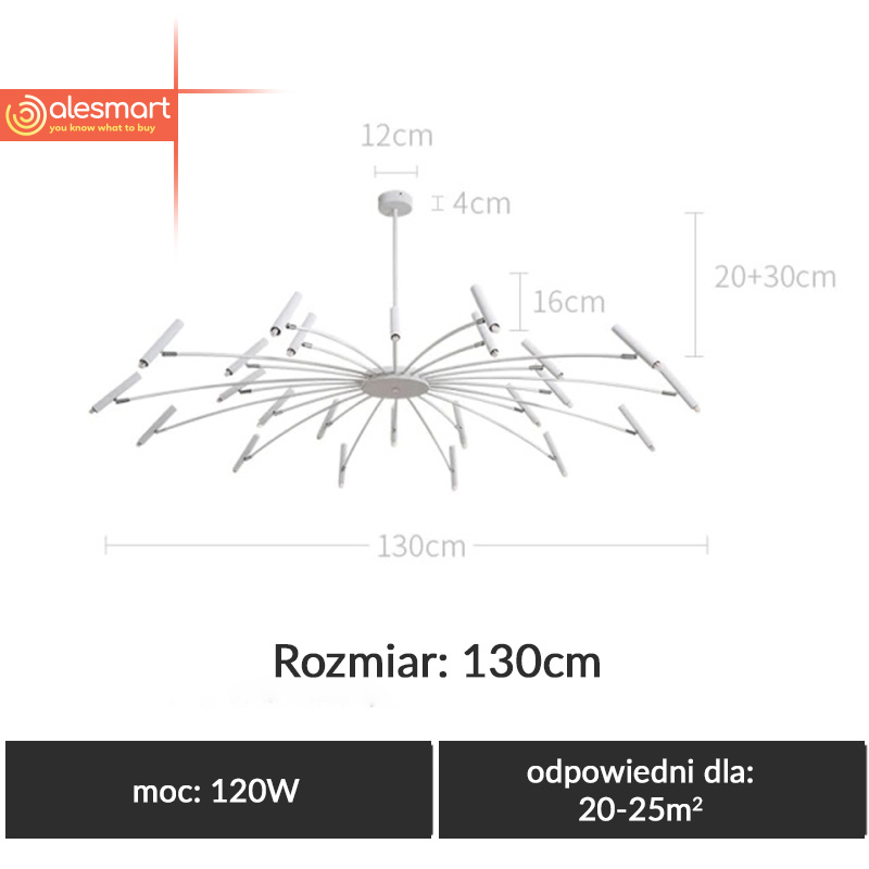 Nowoczesna Lampa Sufitowa Modernism Żyrandol Nordycki 130 cm - obrazek 7